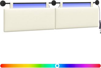 vidaXL Cabecero Colgante Crema Tela De Pana Vidaxl