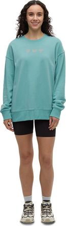 tentree Haiti Embroidery Relaxed Crew in Turquoise Sky/white at Nordstrom, Size X-Small