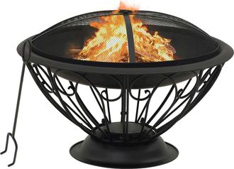 vidaXL Fire Pit with Poker 29.5 XXL Steel, 311895