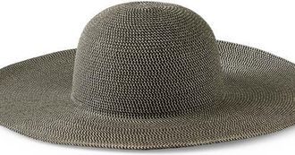Lands End Facesaver Wide Hat in Black/natural at Nordstrom, Size Large
