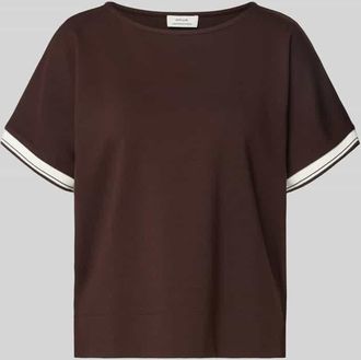 OPUS T-Shirt aus Viskose-Mix mit Rundhalsausschnitt Modell Giprep in Dunkelbraun, Gr&ouml;&szlig;e 36