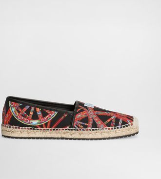 Dolce & Gabbana Espadrilles In Carretto-print Canvas - Man Sandals And Slides Multicolor 40