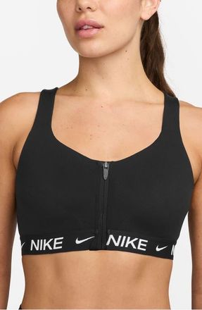 Nike Indy Dri-FIT Zip Front Sports Bra in Black at Nordstrom, Size X-Small