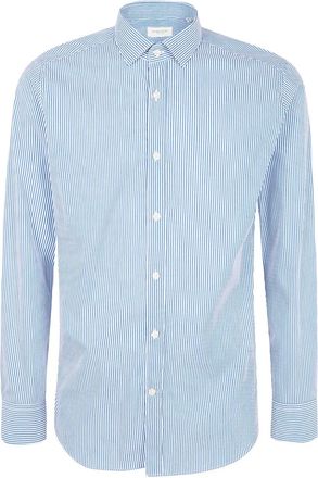 Tintoria Mattei Camicia a righe con bottoni - Blu