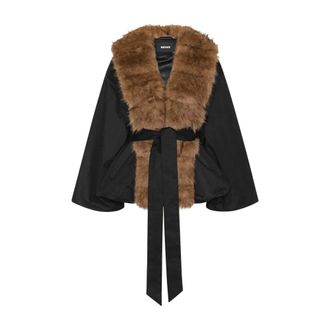 Rotate ROTATE Birger Christensen - Chaqueta con cuello de pelo sint&eacute;tico - Jackets - Mujer - Negro - XS