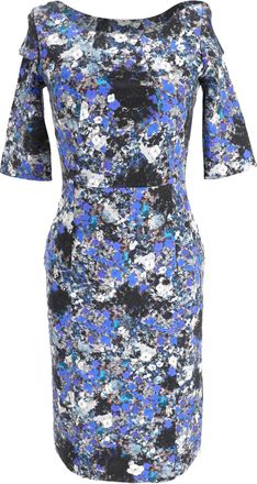 Erdem Erdem Floral Print Midi Dress in Blue Viscose
