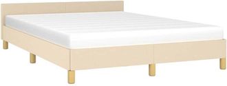 vidaXL Cama sin colchón tela color crema 140x200 cm Vidaxl