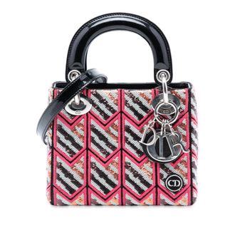 Dior Pre-owned Dior Mini Patent Sequined Lady Dior 04-MA-0165