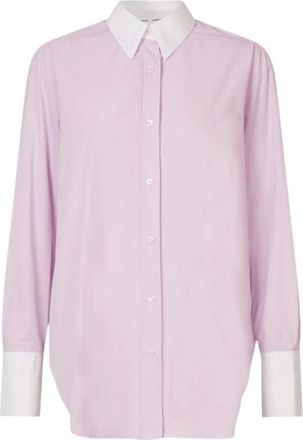 Sams&oslash;e & Sams&oslash;e Shirts, female, Pink, XS, Loose Fit Button-Up Shirt