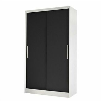 Mirjan24 Mobilier1 - Armario Closico 162, Blanco + Negro, 200x100x58cm, Puertas De Armario: Correderas, N&uacute;mero De Estantes: 0