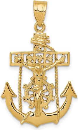Diamond2Deal 14k Yellow Gold Mariners Cross Pendant