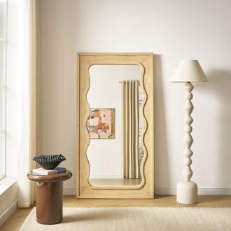 Castlery Light Brown Floor Mirror by Castlery, Yellow