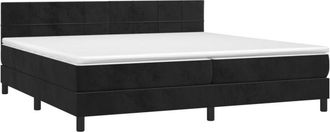 vidaXL Vidaxl - Cama Box Spring Colch&oacute;n Y Led Terciopelo Negro 200x200 Cm