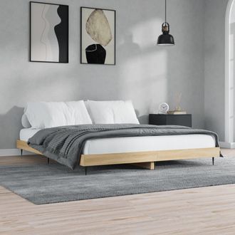 vidaXL Vidaxl - Estructura De Cama Sin Colch&oacute;n Madera Roble Sonoma 140x200 Cm