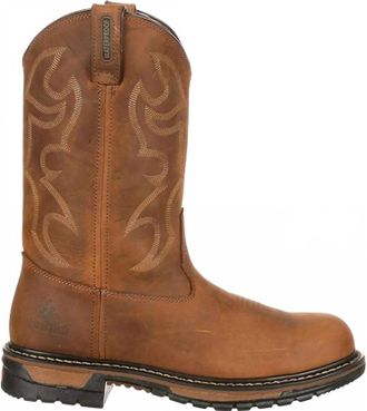 Rocky Mens Western Work Boot In Aztec Crazy Horse