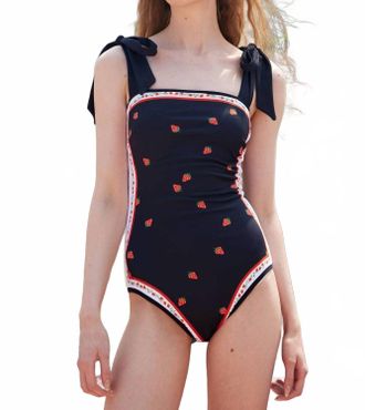Jessie Zhao Checkerboard Imagination Reversible One-Piece Swimsuit In Black