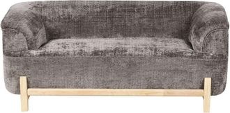 Beliani Sofa 2 Seater ALNOR Chenille Brown