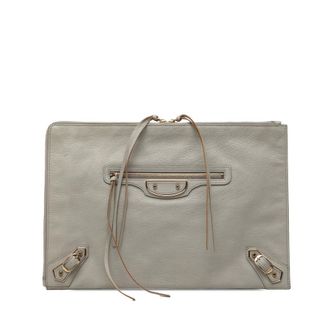 Balenciaga Pre-owned Balenciaga Goatskin Motocross Classic Metallic Edge Clutch Ladies JGNED75P8YBS2CNT