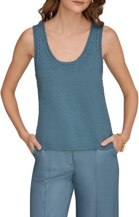 DKNY Pointelle Stitch Sweater Tank in Washed Indigo at Nordstrom, Size Medium
