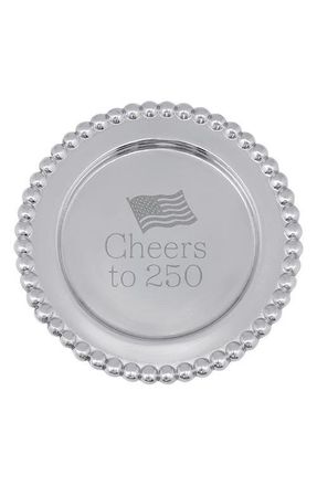 Mariposa Cheers to 250 Beaded Wine Plate in Silver at Nordstrom