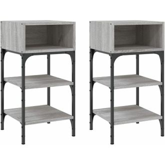 vidaXL Vidaxl - Bedside Tables 2 pcs Grey Sonoma 35x34.5x70 cm Engineered Wood