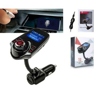 Trade Shop Trade Shop - Inal&aacute;mbrico Bluetooth Fm Transmisor T10 Manos Libres Kit De Coche Reproductor Mp3 Usb