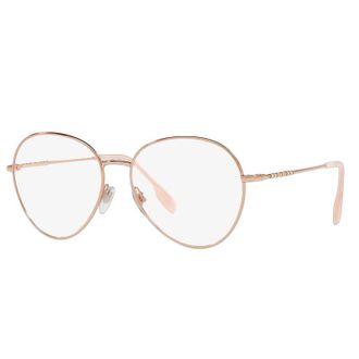 Burberry Aviator Full Rim Eyeglasses - Rose gold