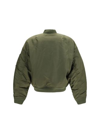 Dsquared2 Mens 80s Nylon Bomber Jacket Oak Green Down Coat