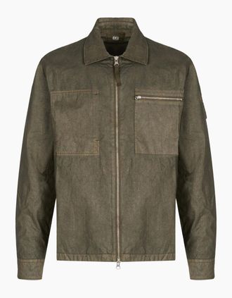 C.P. Company Mens COTTON ZIPPED LENS OVERSHIRT - Green - Size: 42/Regular