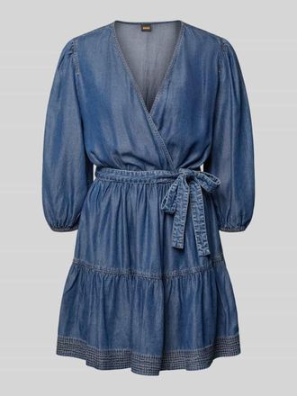 Boss Orange by Hugo Boss BOSS Orange Tailliertes Freizeitkleid aus Lyocell Modell C_DARDY in Blau, Gr&ouml;&szlig;e 34