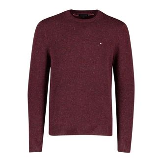 Tommy Hilfiger Truien & Vesten, Heren, Rood, XL, Wol, Donegal wollenmix trui met ronde hals