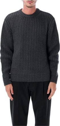 A.P.C. Sweater Ron - Heren - Ronde hals truien - Grijs - XL - Wol - Truien & Vesten