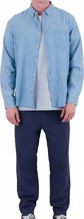 Folk Relaxed Fit Shirt In Indigo Microcheck