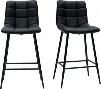 Miliboo Miliboo - Set De 2 Taburetes De Cocina De Dise&ntilde;o Negro 65 Cm Maxwell