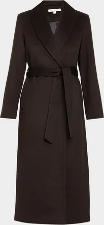 Sofiacashmere Cashmere Belted Wrap Coat with Pick-Stitched Detail