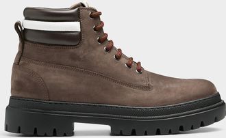 Bally Mens Hallen brown nubuck leather boots Men