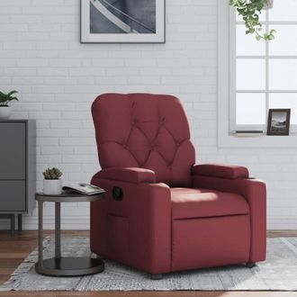 vidaXL Vidaxl - Sill&oacute;n Reclinable De Cuero Sint&eacute;tico Rojo Tinto
