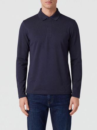 Emporio Armani Long-Sleeved Polo Shirt in Lyocell and Cotton Blend
