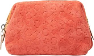 Celine Pre-owned Clutches, female, Orange, Size: ONE SIZE Pre-owned Vintage Suede Monogrammed Pouch