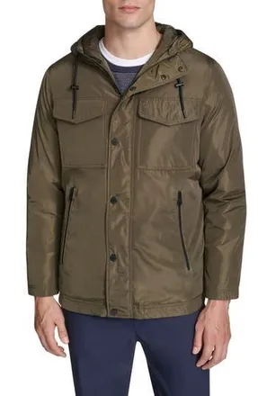 Kenneth Cole Hooded Utility Pocket Jacket in Olive at Nordstrom Rack, Size Xx-Large