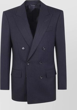 Tom Ford satin stripe double breasted tailored jacket