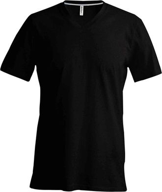 Kariban Mens Short Sleeve V Neck Slim Fit T Shirt (XL) (Black)