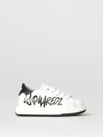 Dsquared2 Sneakers stringate da bambino in pelle di vitello con logo