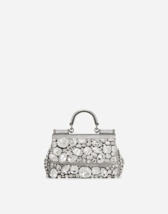 Dolce & Gabbana Kim Small Sicily Handbag - Woman Handbags Silver Onesize