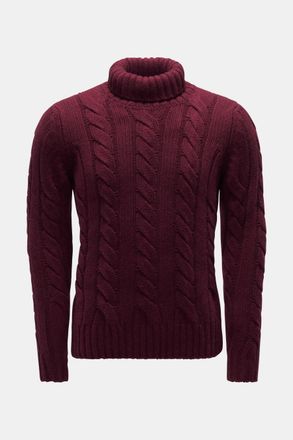 Braun Hamburg Men - Cashmere turtleneck jumper burgundy