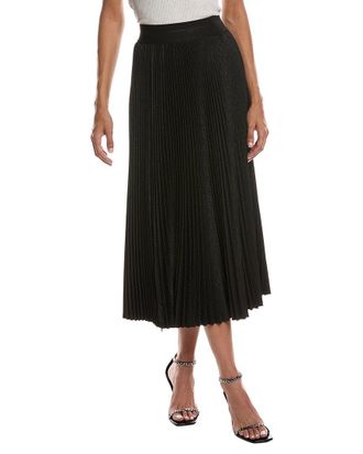Helmut Lang Accordion Pleated Jacquard Wool-Blend Skirt