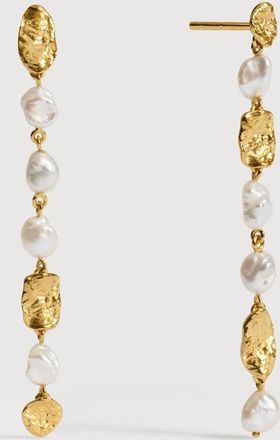 Monica Vinader Gold Capri Pearl Drop Earrings Pearl