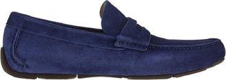 Ferragamo Mens Driver Signature Loafer In Blue