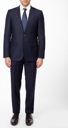 Zanetti Matteo Slim Fit Navy Check Wool Suit at Nordstrom Rack, Size 42 Regular