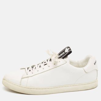 Dsquared2 White Leather Low Top Sneakers Size 45